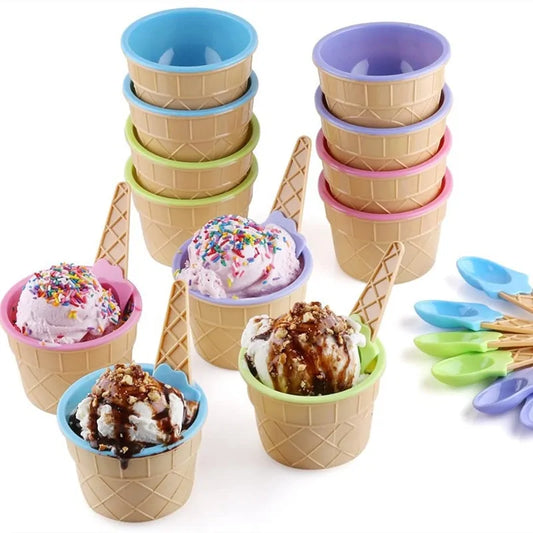 7 Color Cute Ice Cream Cup Set