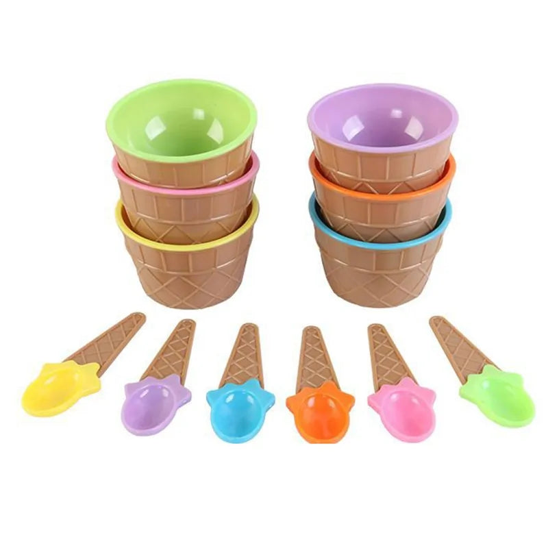 7 Color Cute Ice Cream Cup Set