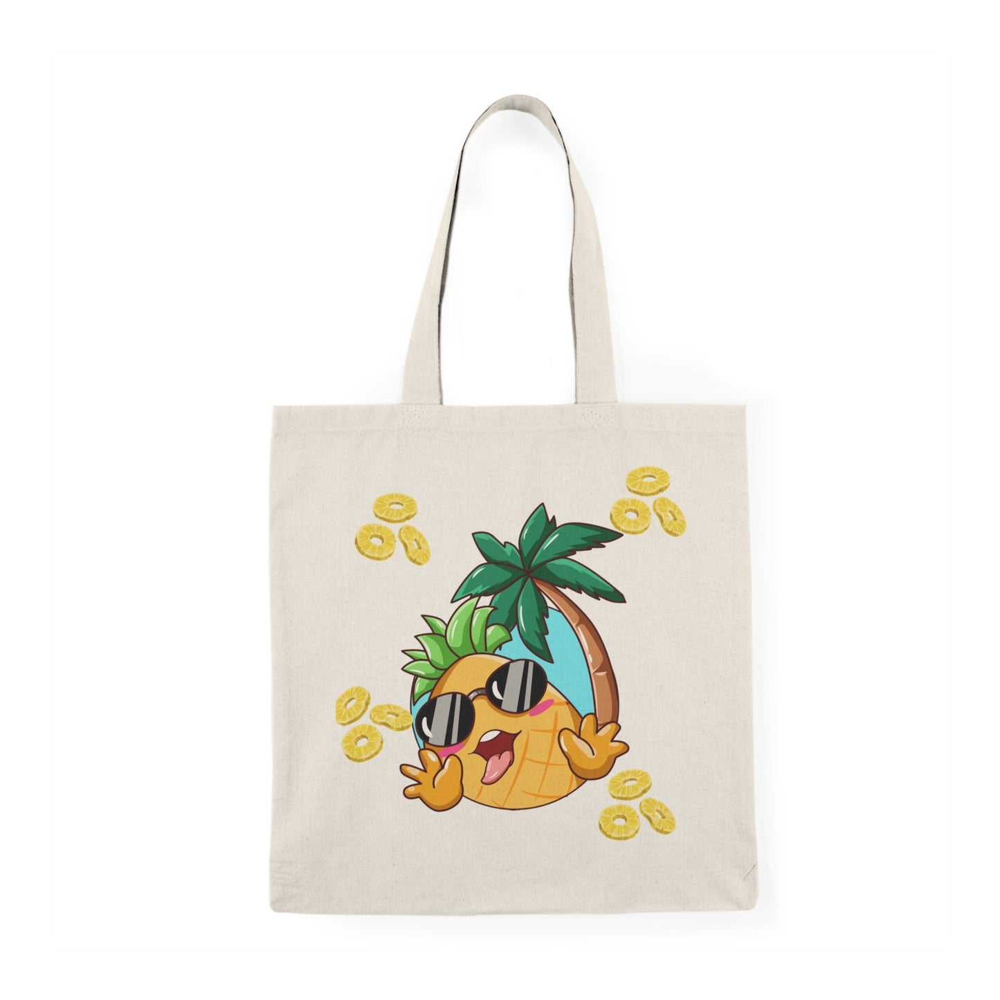 Tropical Pineapple Cotton Tote, Eco-Friendly Beach Bag, Ideal Summer Vacation Gift