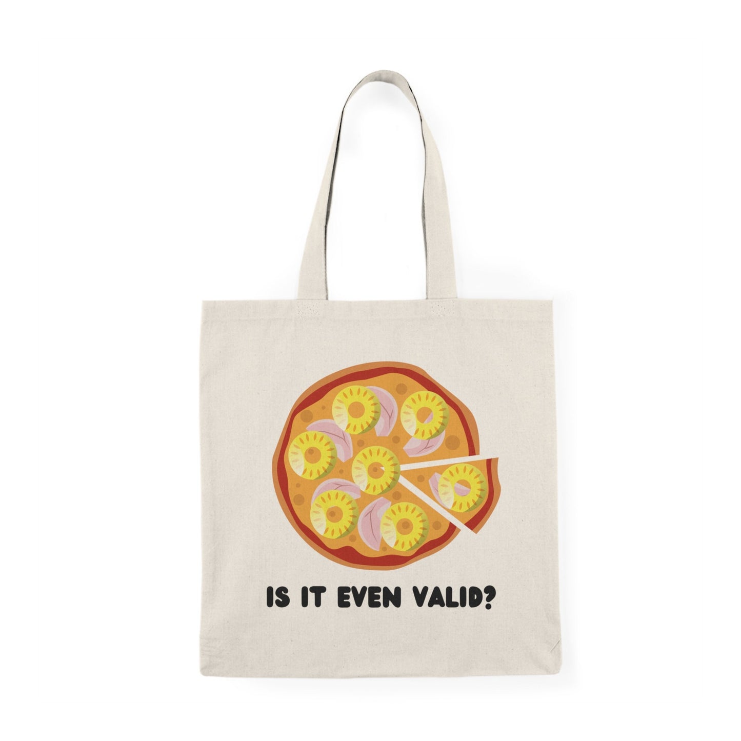 Playful Pineapple & Pizza Cotton Tote – Eco-Friendly, Reusable Bag Perfect for Errands, Unique Birthday Gift Idea