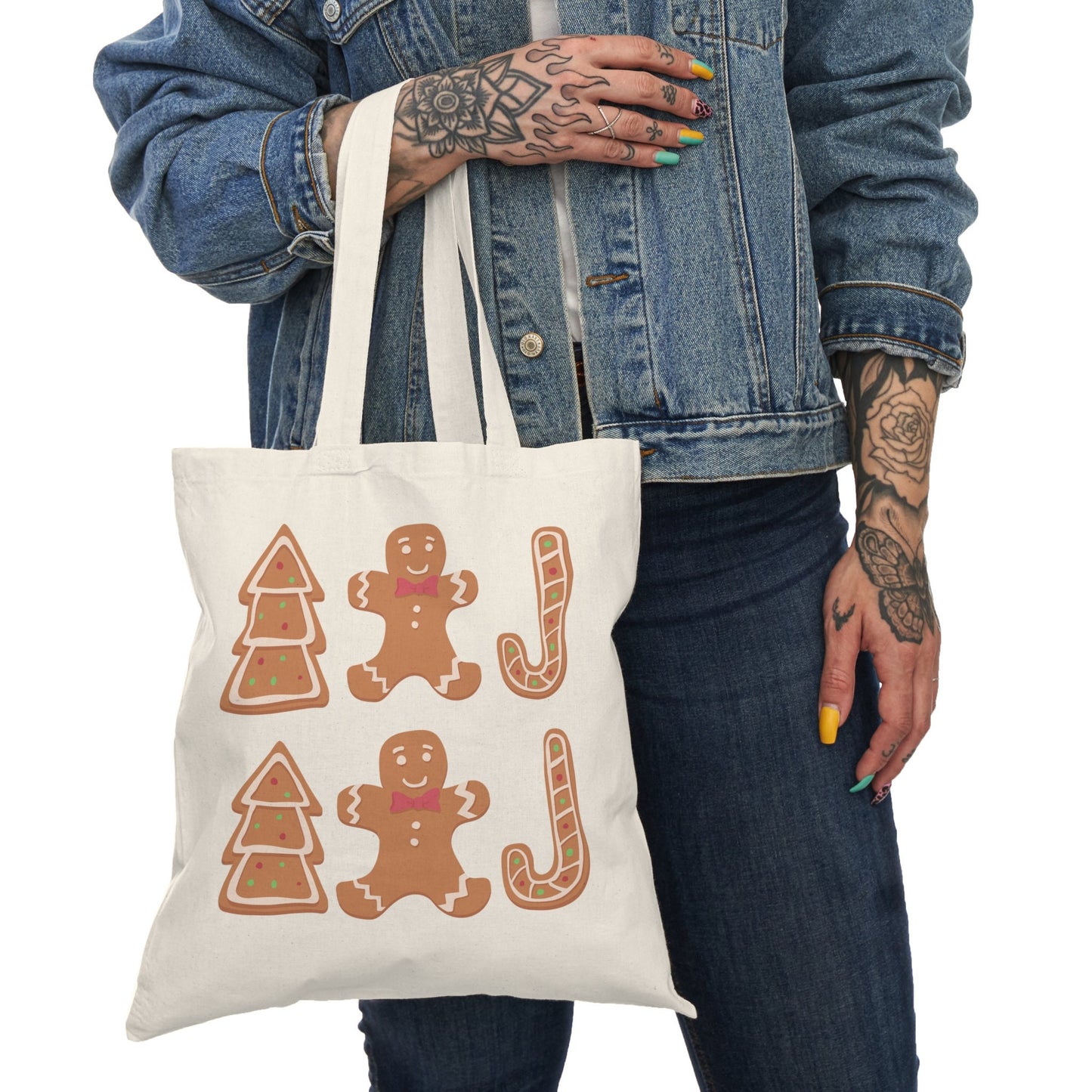 Personalized Gingerbread Canvas Tote - Ideal Cute Bag for Everyday Use & Christmas Gift