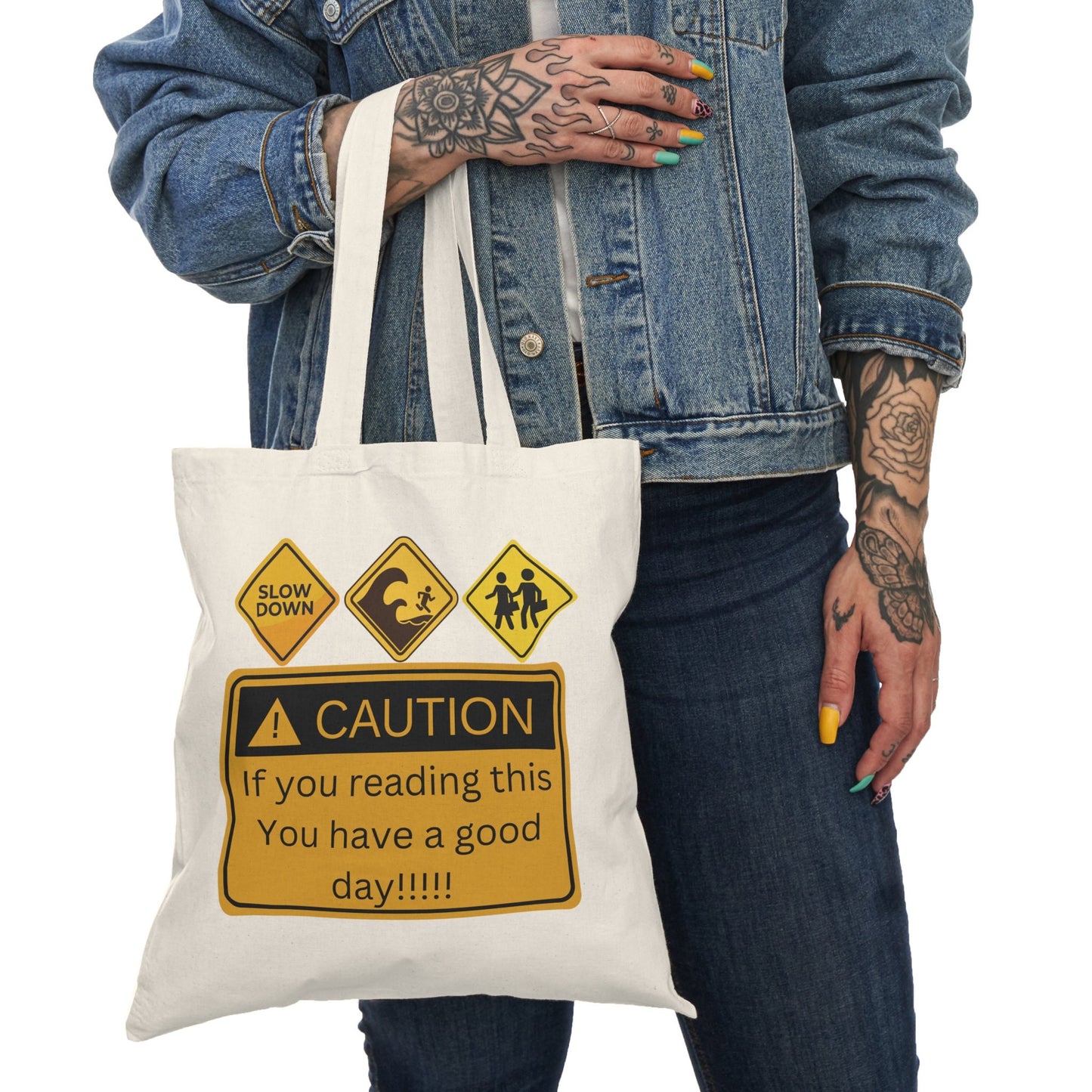 Positive Vibes Organic Tote Bag - Eco-Friendly Cotton Bag with Inspiring Messages - Unique Gift for Her