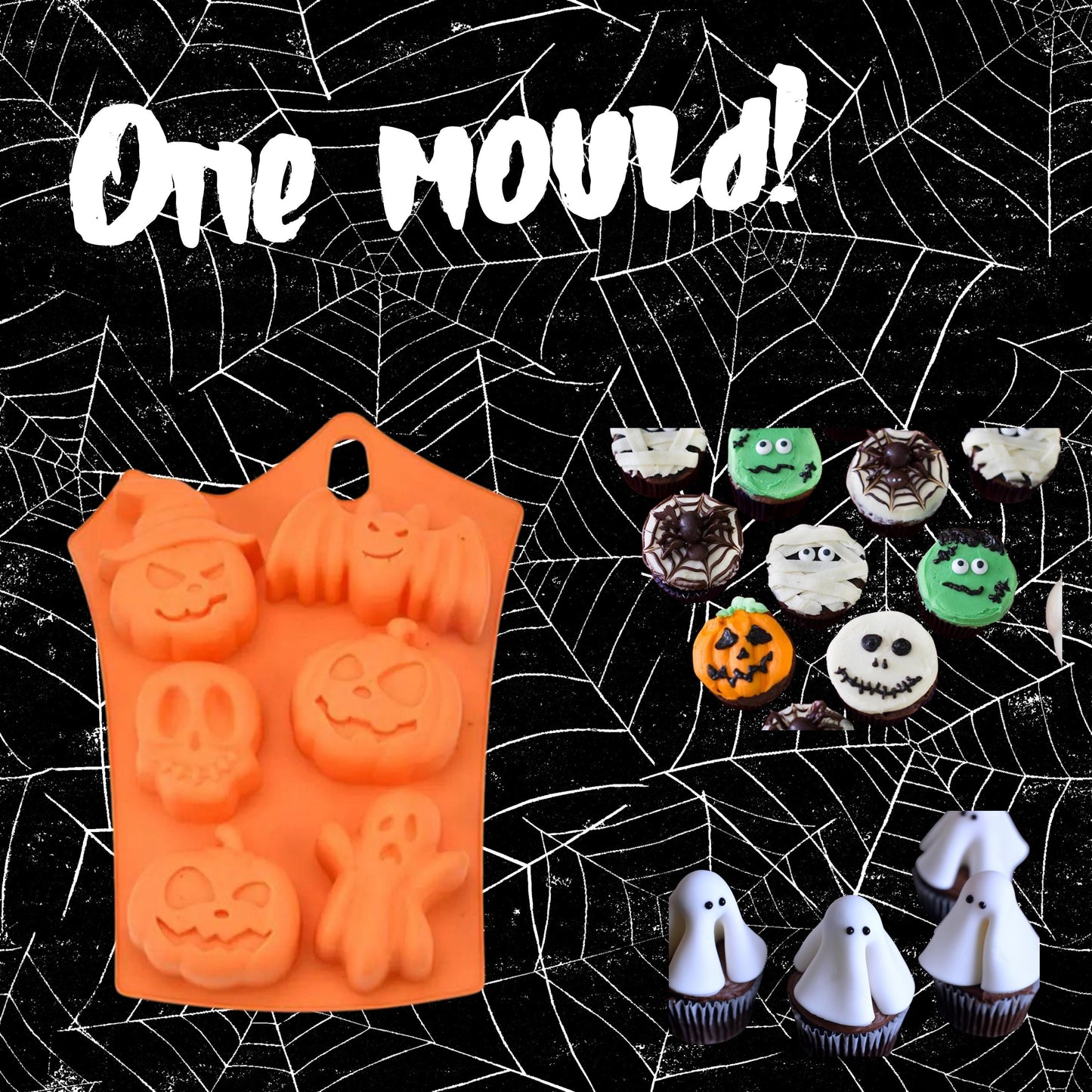 Halloween cake moulds, pumpkin, ghosts scary cake and  muffins moulds best for lunch boxes and Halloween party