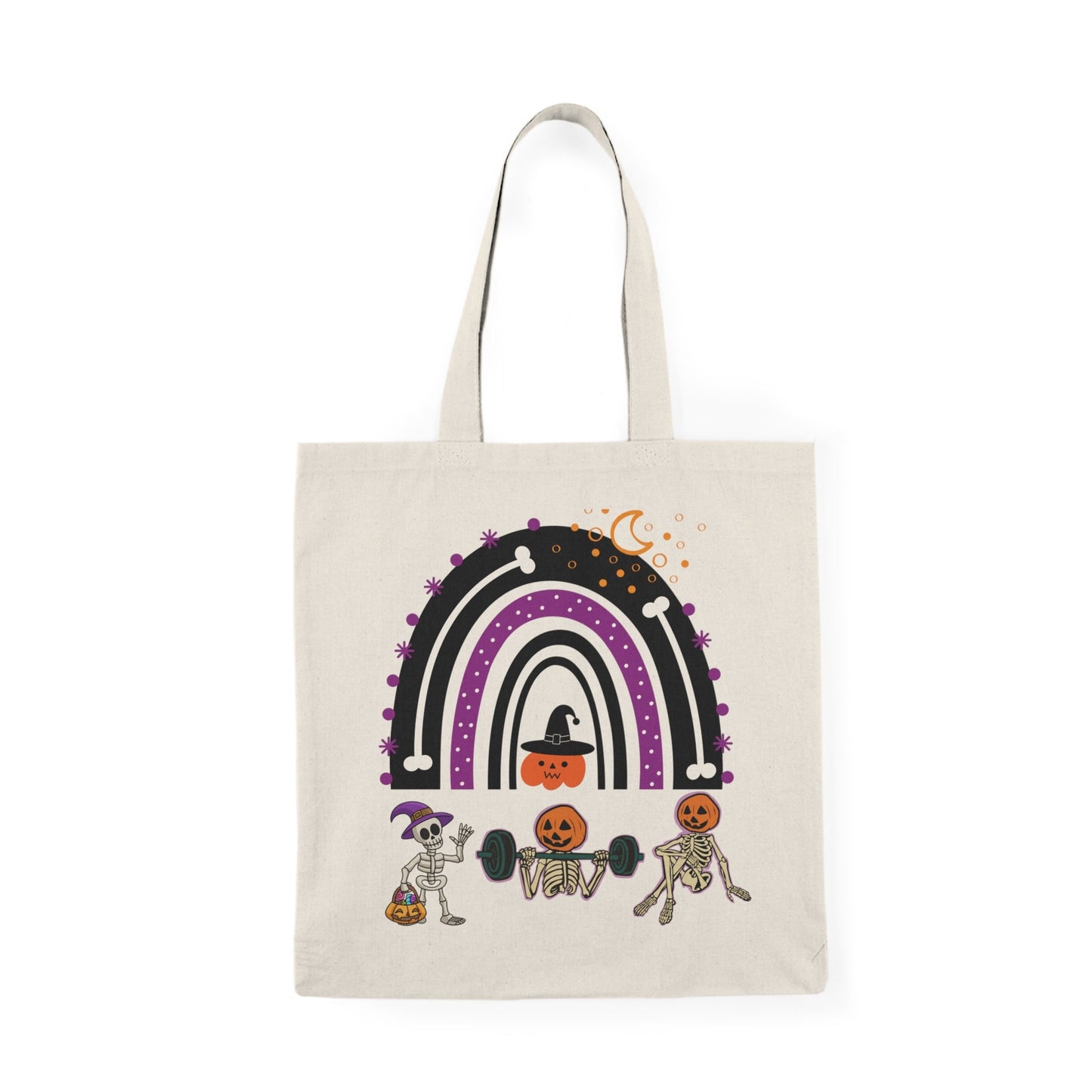 Spooky Pumpkin Tote Bag, Sustainable Organic Cotton, Perfect for Halloween Parties & October Birthday