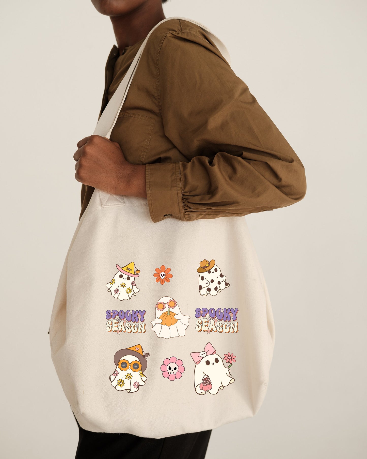 Eco-Conscious Halloween Pumpkin Bag - Organic Cotton Tote for Candy Collecting, Great October Gift