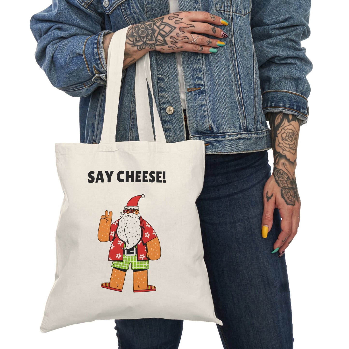 Santa Claus funny tote bag perfect gift for Christmas